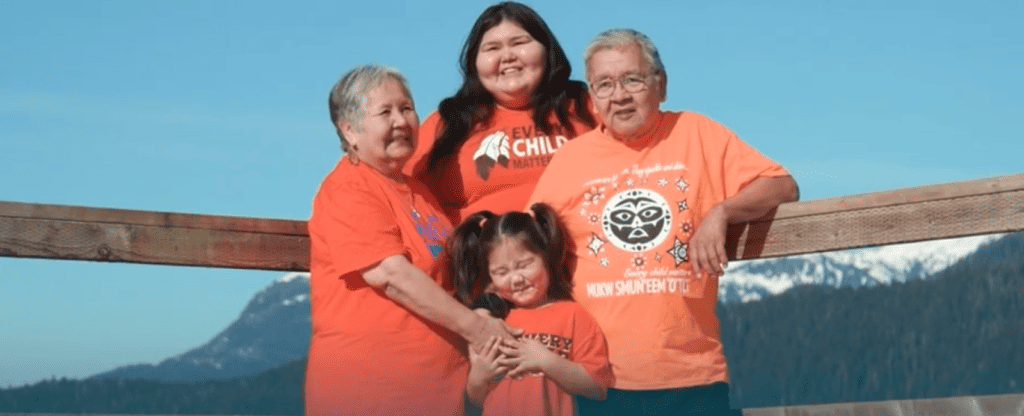 Group photo of four indigenous people