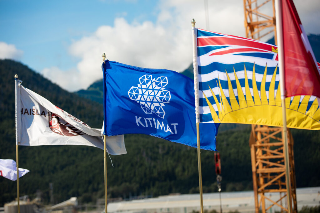 Flags representing Kitimat and its local communities in British Columbia